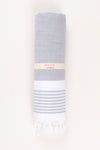 Blue Ultra Soft Bath Towel with White Lining
