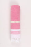 Rani Pink Soft Bath Towel with White Striped