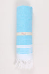 Sky Blue Soft Bath Towel with White Striped