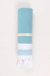 Pine Green Soft Bath Towel with White Striped