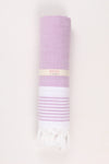 Violet Soft Bath Towel with White Striped