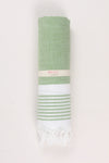 Green Soft Bath Towel with White Striped
