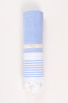 Blue Soft Bath Towel with White Striped