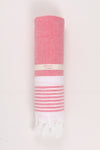 Rani Pink Soft Bath Towel with White Striped