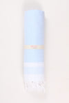 Light Blue Soft Bath Towel with White Striped