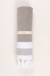 Cedar Brown Ultra Soft Bath Towel with White Stripes