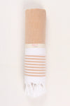 Rust Orange Ultra Soft Bath Towel with White Stripes