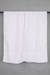 White Terry Towel with Brown Striped