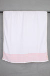 White Terry Towel with Pink Striped