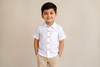 White Half Sleeve Boys Shirt