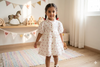 White and Red Betel Patterned Printed Girls Frok