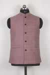 Men's Dusty Rose Textured Nehru Jacket