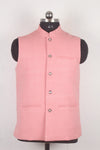 Pink Striped Nehru Jacket