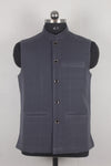 Sleti Gray Striped Nehru Jacket
