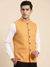 Orange Pink Striped Nehru Jacket