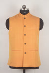 Orange Pink Striped Nehru Jacket