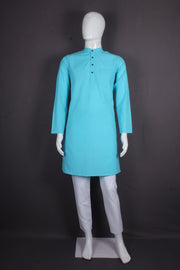 Sky Blue Full Sleeves Long Kurta