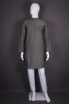 Grey Self Line Full Sleeves Long Kurta