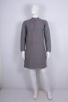 Classic Grey Handloom Full-Sleeve Kurta