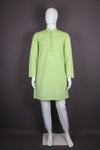 Lime Green Full Sleeves Long Kurta with Luppi Button