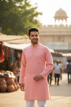 Peach Full Sleeves Long Kurta