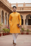 Kesariya Full Sleeves Long Kurta with Self Striped