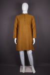 Brown Full Sleeves Long Kurta with Self Striped