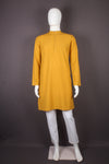 Mustarad Yellow Full Sleeves Long Kurta with Self Striped