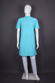 Sky Blue Half Sleeves Long Kurta