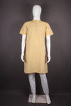 Yellow Self Striped Half Sleeves Long Kurta