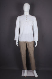 Handwoven Cotton Short Kurta with Kaatha Work