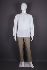 Handwoven Cotton Short Kurta with Kaatha Work