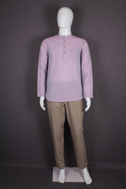 Men's Cotton Short Kurta with Full Sleeves