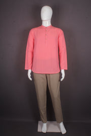 Handwoven Cotton Full Slevees Short Kurta