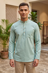 Handwoven Cotton Full Slevees Short Kurta