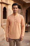 Handwoven Cotton Full Slevees Short Kurta