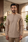 Handwoven Cotton Full Slevees Short Kurta