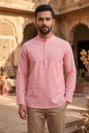 Coral Pink Half Slevees Short Kurta