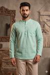 Sea Green Half Slevees Short Kurta