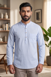 Handwoven Cotton Half Slevees Short Kurta