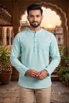 Handwoven Cotton Half Slevees Short Kurta