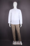 White Check Short Kurta with Full Slevees