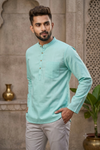 Sea Green Short Kurta with Full Slevees