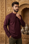 Maroon Short Kurta with Full Slevees