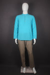 Men's Sky Blue Full Sleeves Casual Short Kurta with Pocket