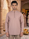 Onion Short Kurta with Self Striped and Full Slevees