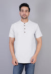 White Half Sleeves Short Kurta