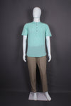 Green with Blue Stripes Half Sleeves Short Kurta