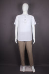 Handwoven Cotton White Self Check Short Kurta
