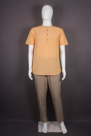 Handwoven Cotton Apricot Orange Short Kurta